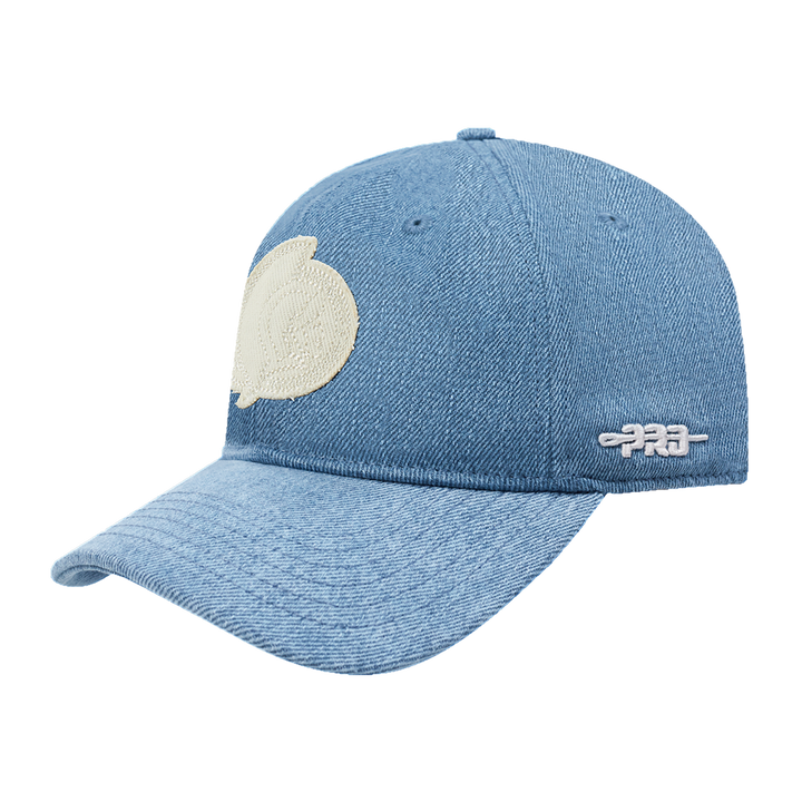 BLUE DENIM VARSITY DAD CAP