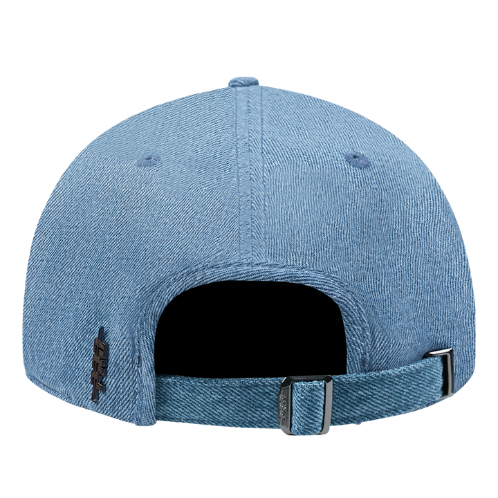 BLUE DENIM VARSITY DAD CAP