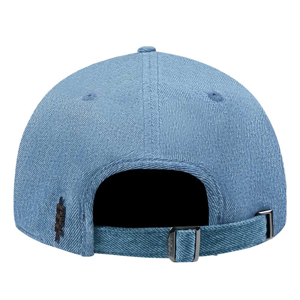 BLUE DENIM VARSITY DAD CAP