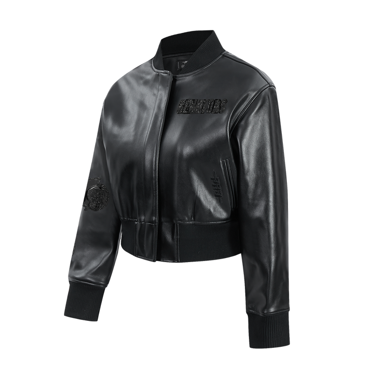 OTTAWA SENATORS WOMEN'S WASHED VAGAURD CROPPED VARISTY JACKET