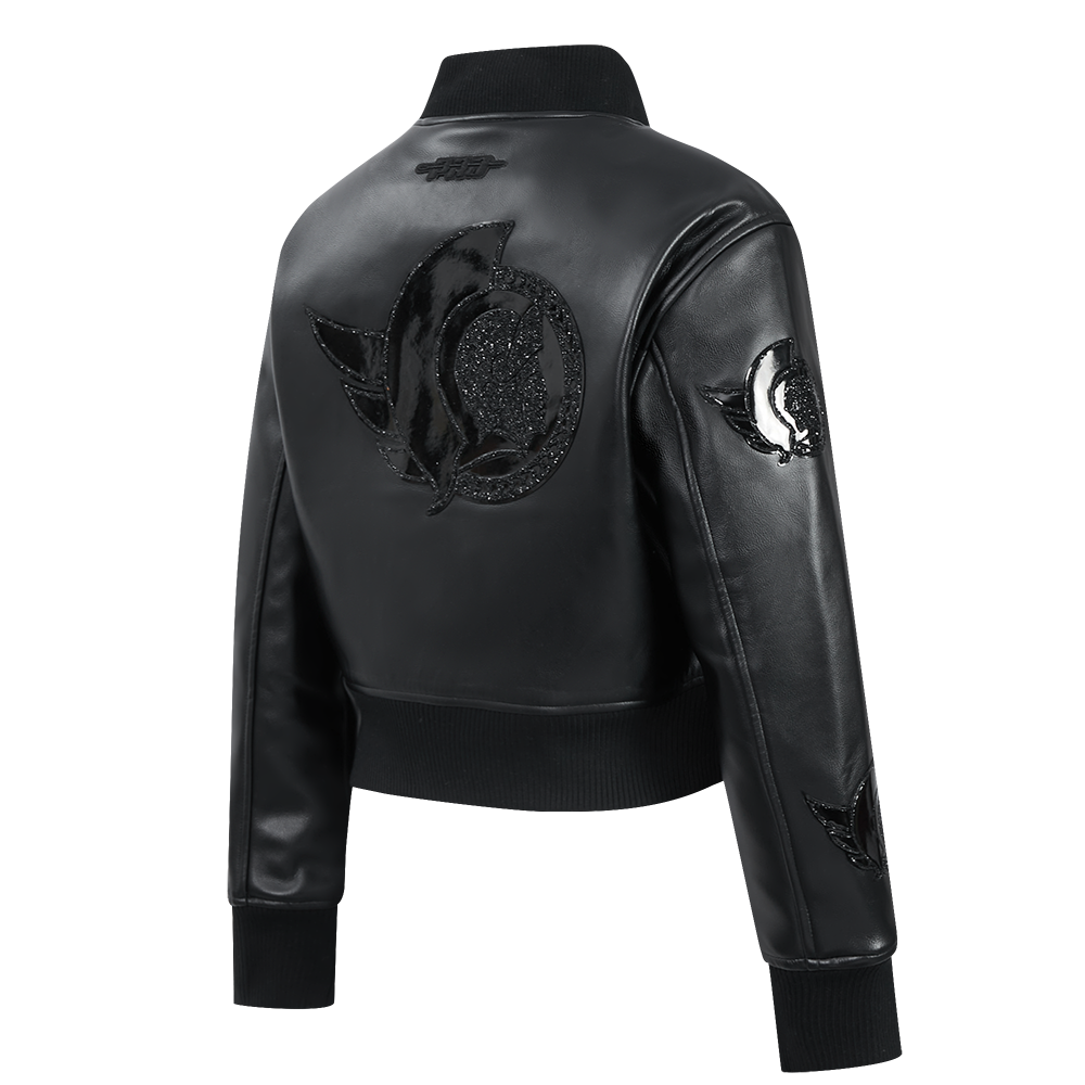 OTTAWA SENATORS WOMEN'S WASHED VAGAURD CROPPED VARISTY JACKET