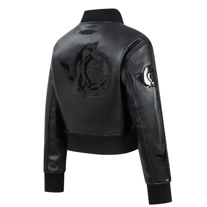 OTTAWA SENATORS WOMEN'S WASHED VAGAURD CROPPED VARISTY JACKET