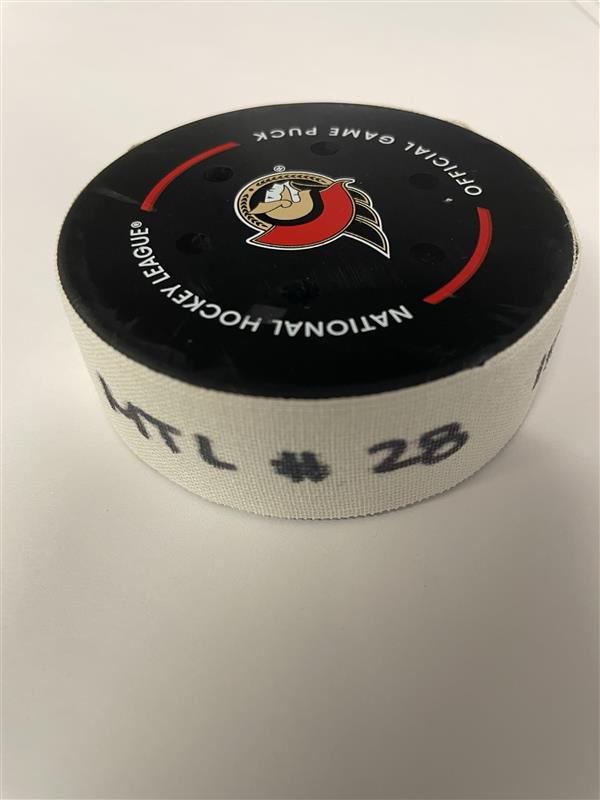 October 5th - Christian Dvorak Goal Puck (pre-season)