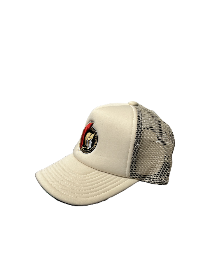 Youth Evergreen Off White Trucker Cap