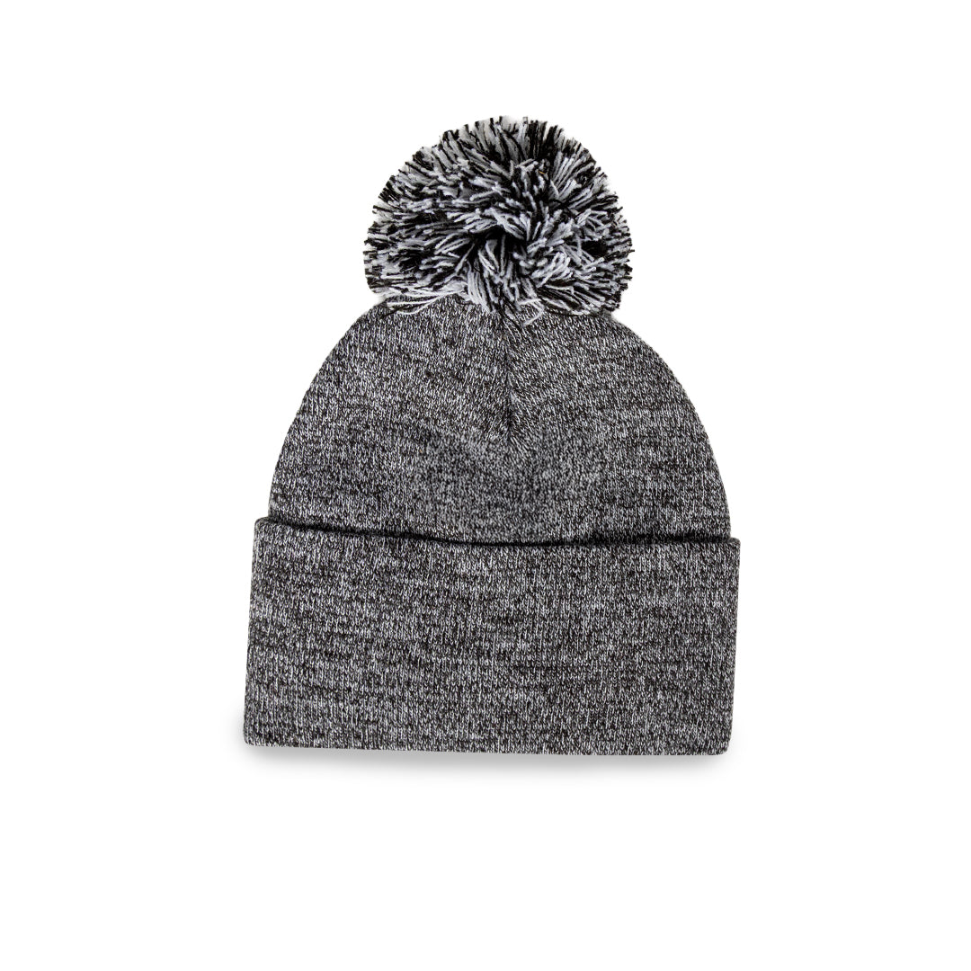BLACK MARBLED POM KNIT NE