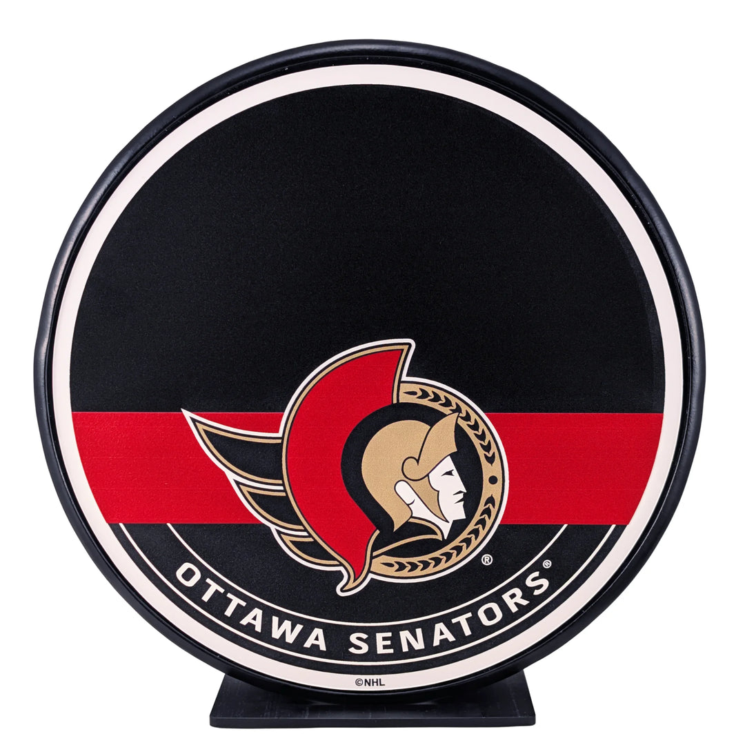 OTTAWA SENATORS AUTOGRAPH STRIPE MEGA PUCK