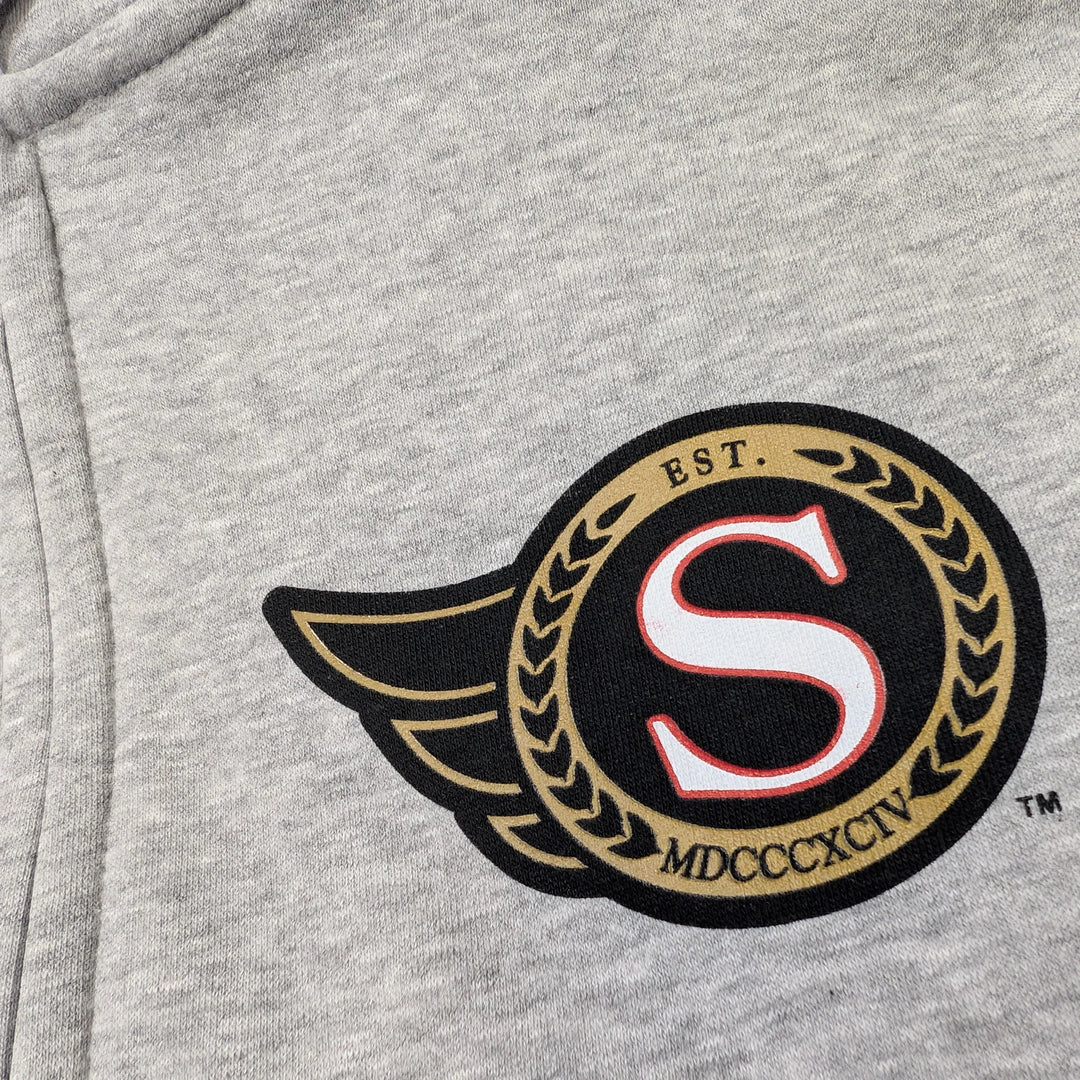 OTTAWA SENATORS CORE ALTERNATE GREY ZIP UP HOODIE