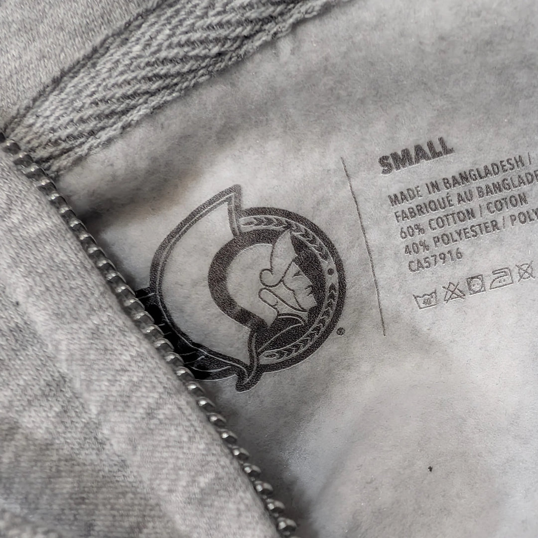 OTTAWA SENATORS CORE ALTERNATE GREY ZIP UP HOODIE