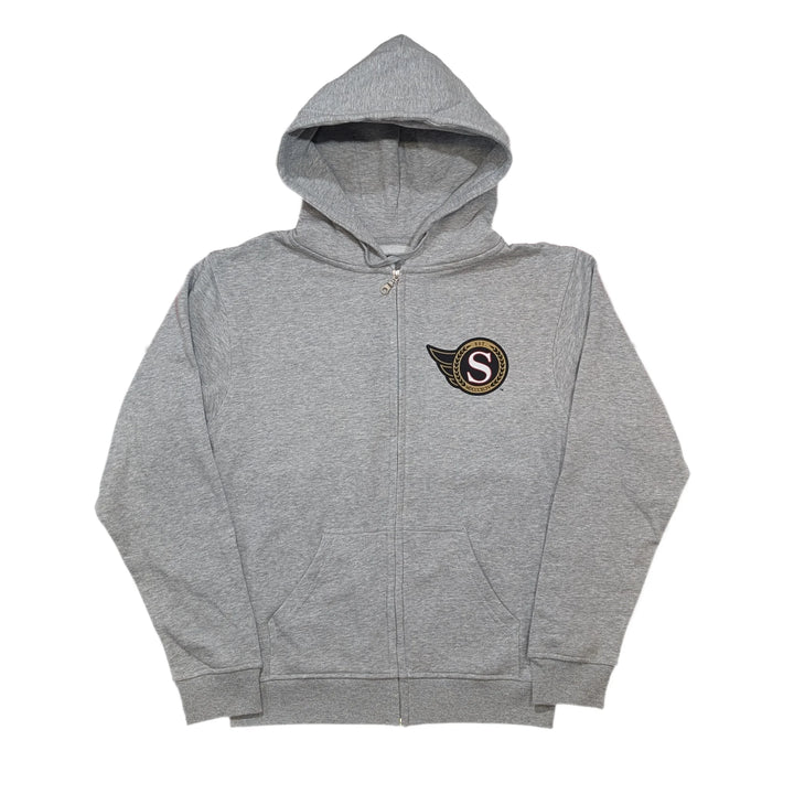 Gray full zip hoodie with a Ottawa Senators alternate logo on the chest