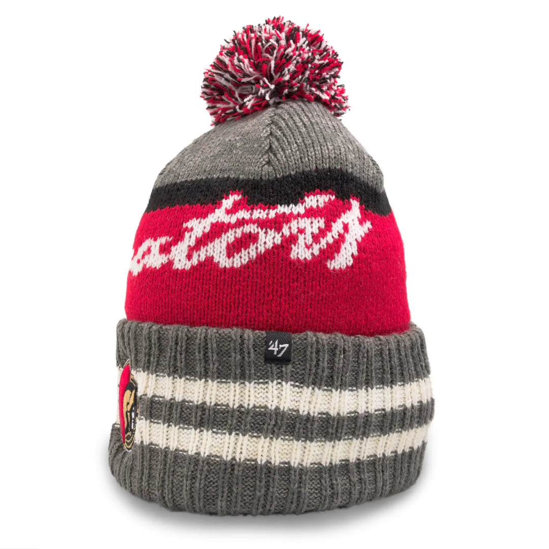 Ottawa Senators Hyperbolic Grey/Red Pom Knit (47)