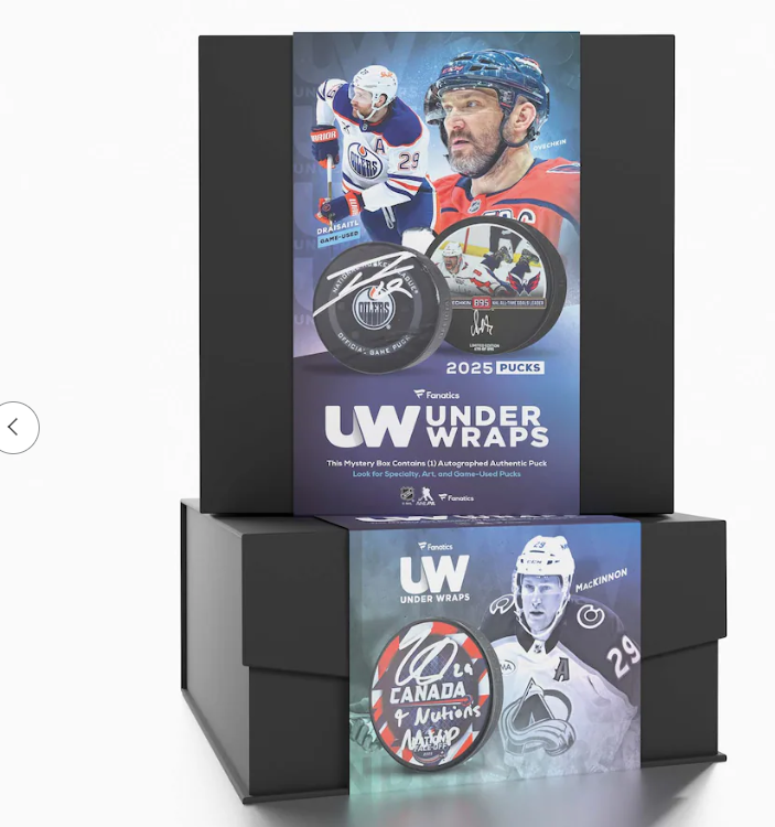 NHL UNDER WRAPS MYSTERY SIGNED PUCK (FTC)