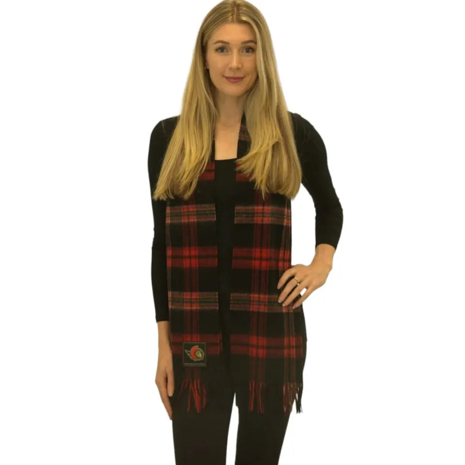 Sens Lambswool Extra Long Tartan Scarf