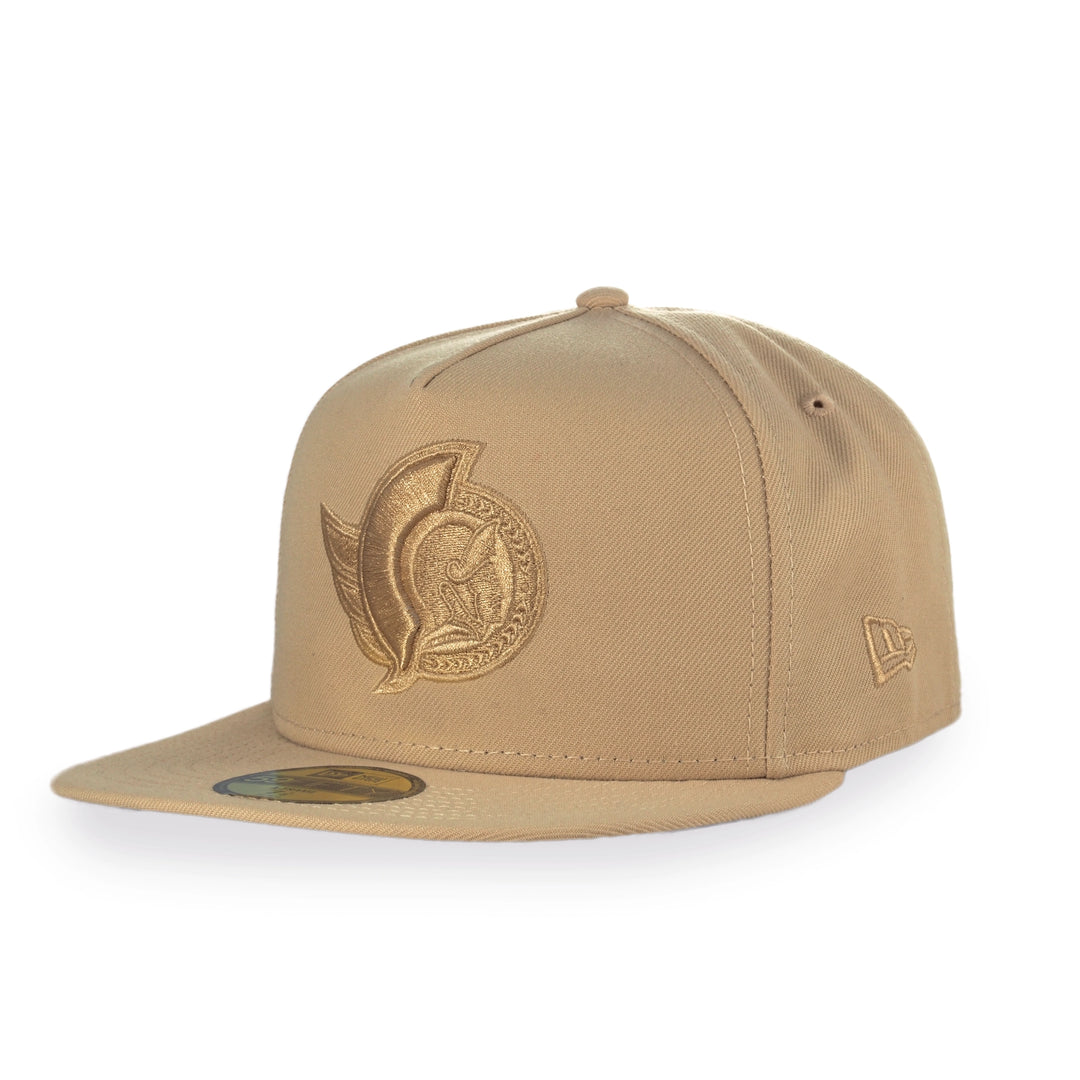 OTTAWA SENATORS 9FIFTY TAN & BRONZE TONAL LOGO FLATBRIM FITTED CAP