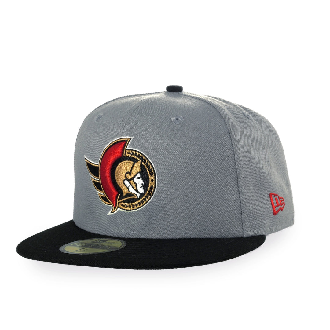 OTTAWA SENATORS 9FIFTY GREY & BLACK FLATBRIM FITTED CAP