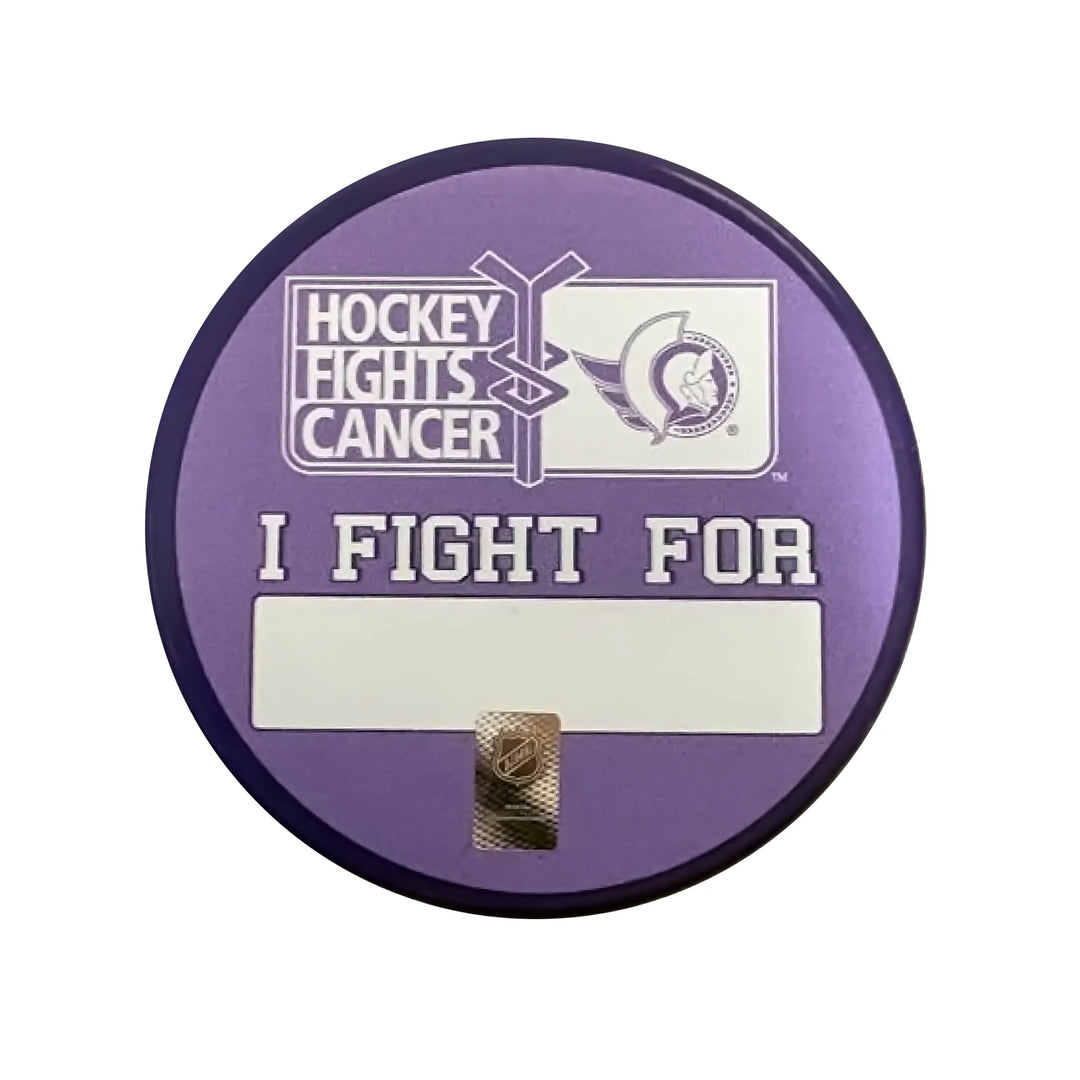 OTTAWA SENATORS HOCKEY FIGHTS CANCER PUCK