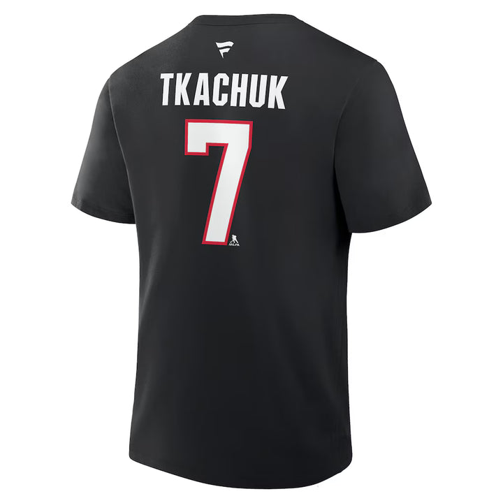 Ottawa Senators Black t-shirt with 'TKACHUK' and number '7' on the back
