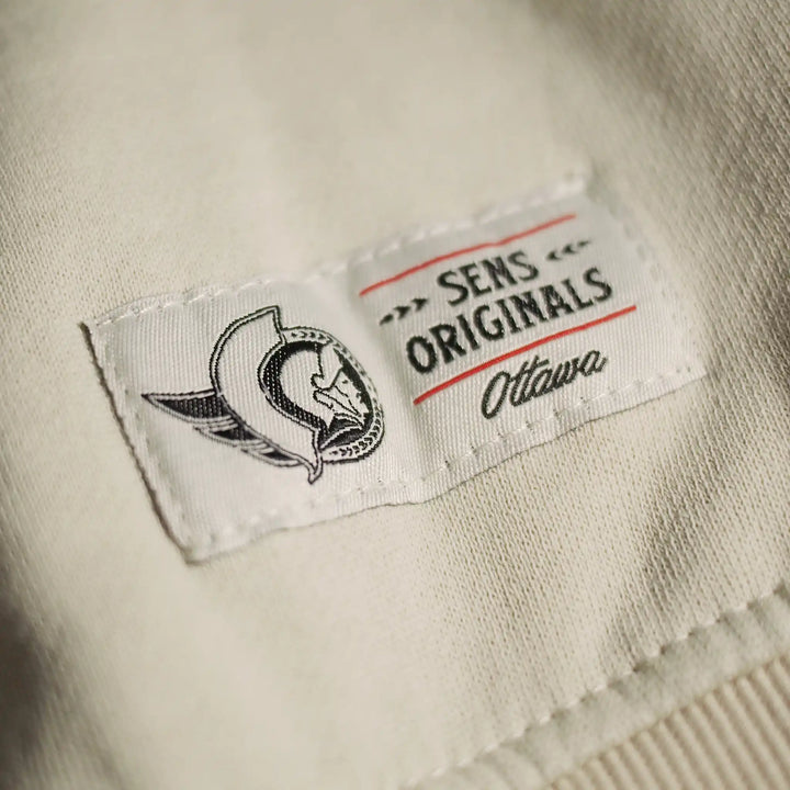 OTTAWA SENATORS RELAXED VINTAGE LOGO SAND CREWNECK SWEATER