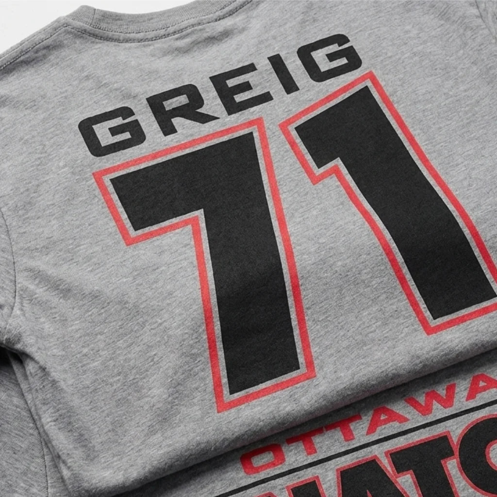 OTTAWA SENATORS GREIG HOME TOWN NAME AND NUMBER TEE