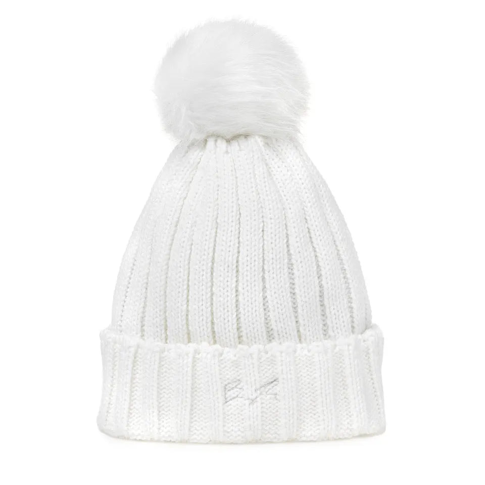 T7 White Cuffed Pom Toque (Gongshow)