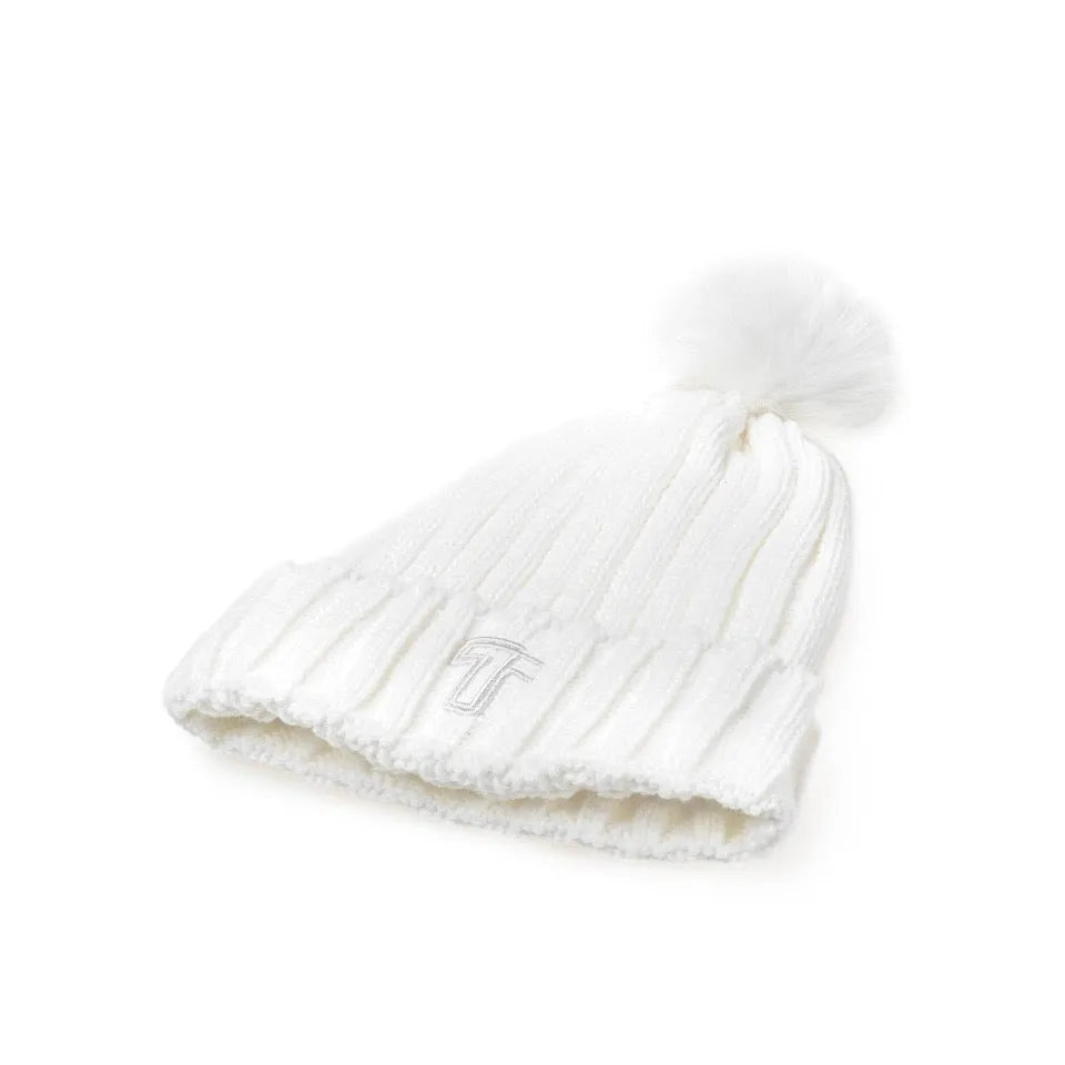 T7 White Cuffed Pom Toque (Gongshow)
