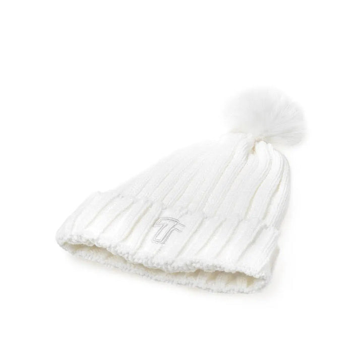 T7 White Cuffed Pom Toque (Gongshow)