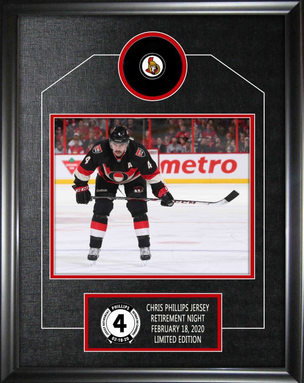 Chris Phillips Signed Puck Frame - Faceoff