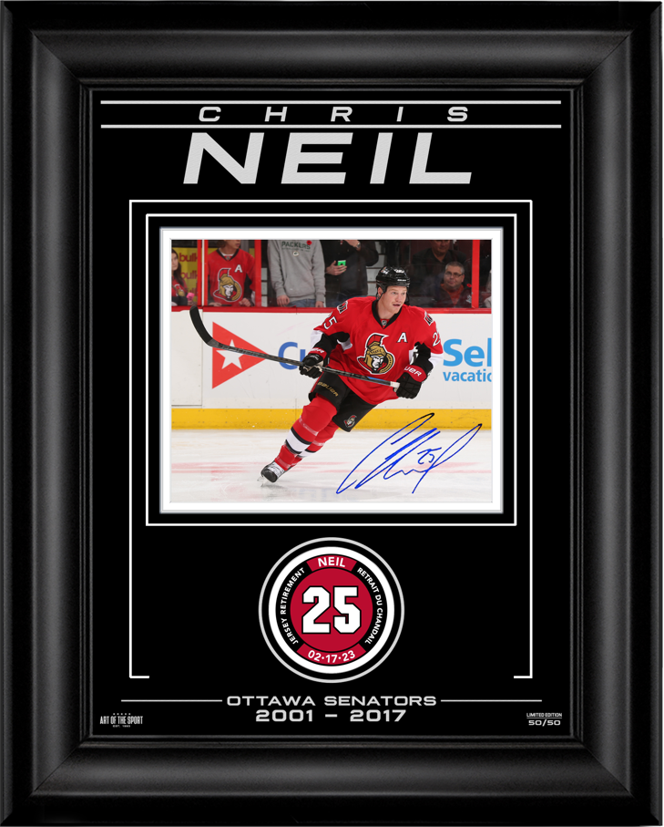 Chris Neil Signed 8 x 10 Framed Photo w/ Event Patch
